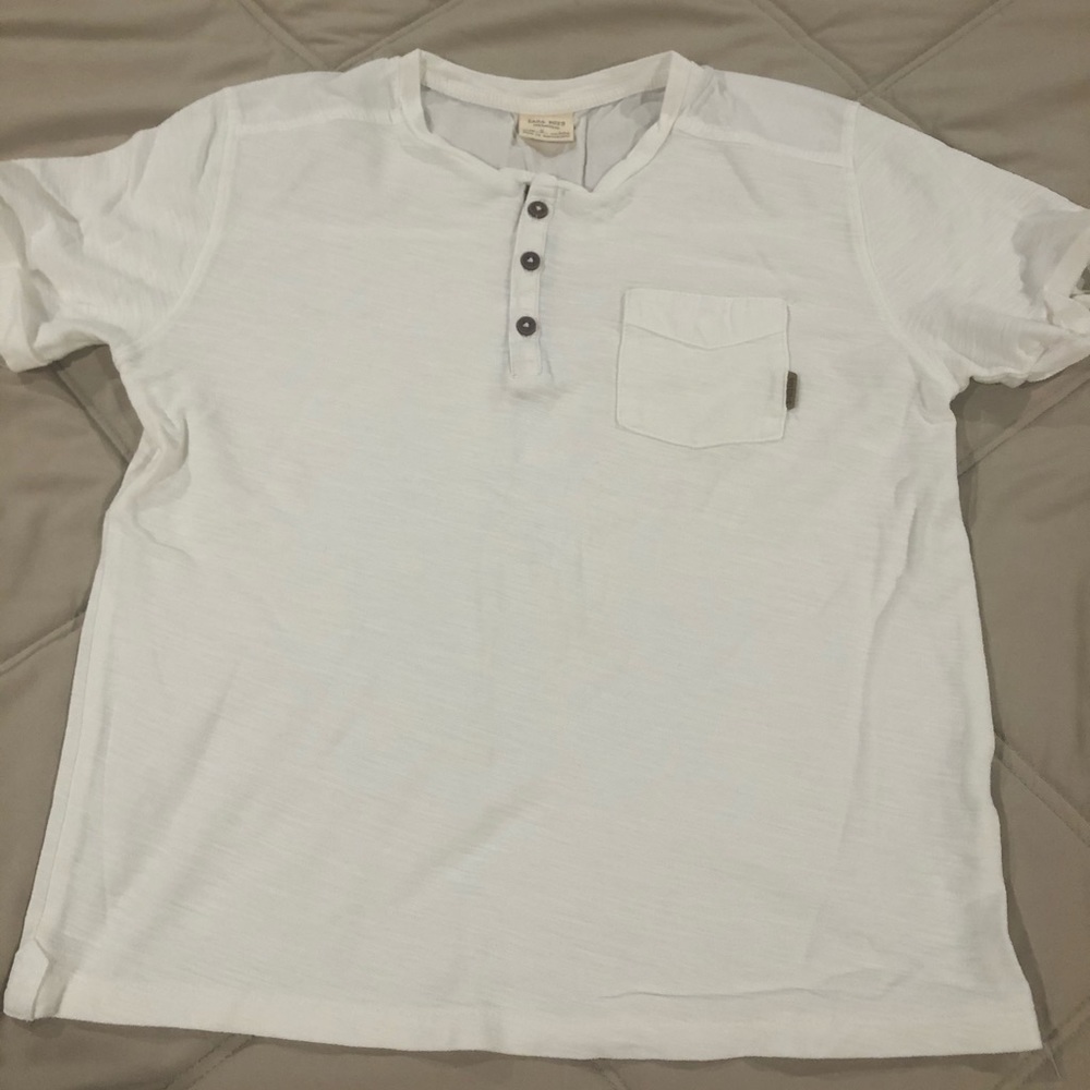 Zara boys white button T-shirt